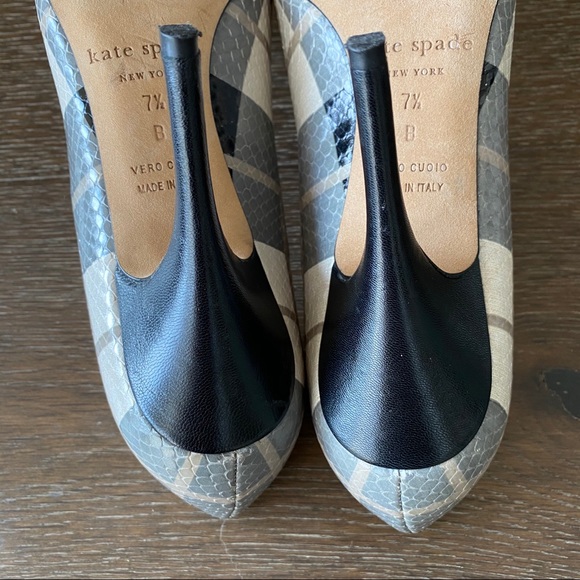 Kate Spade “Licorice too” grey plaid pump - Picture 9 of 10